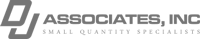 DJ Associates, Inc logo in grayscale.